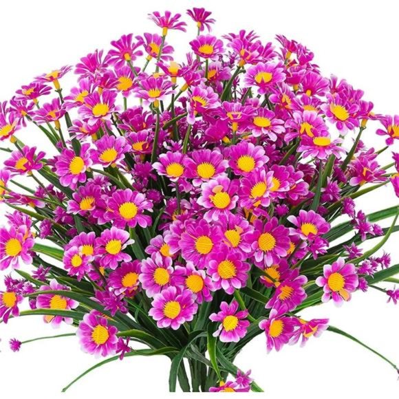 6Bundles Outdoor Artificial Daisies FakeFlowers UVResistant Shrubs,Faux Greenery - Picture 1 of 7